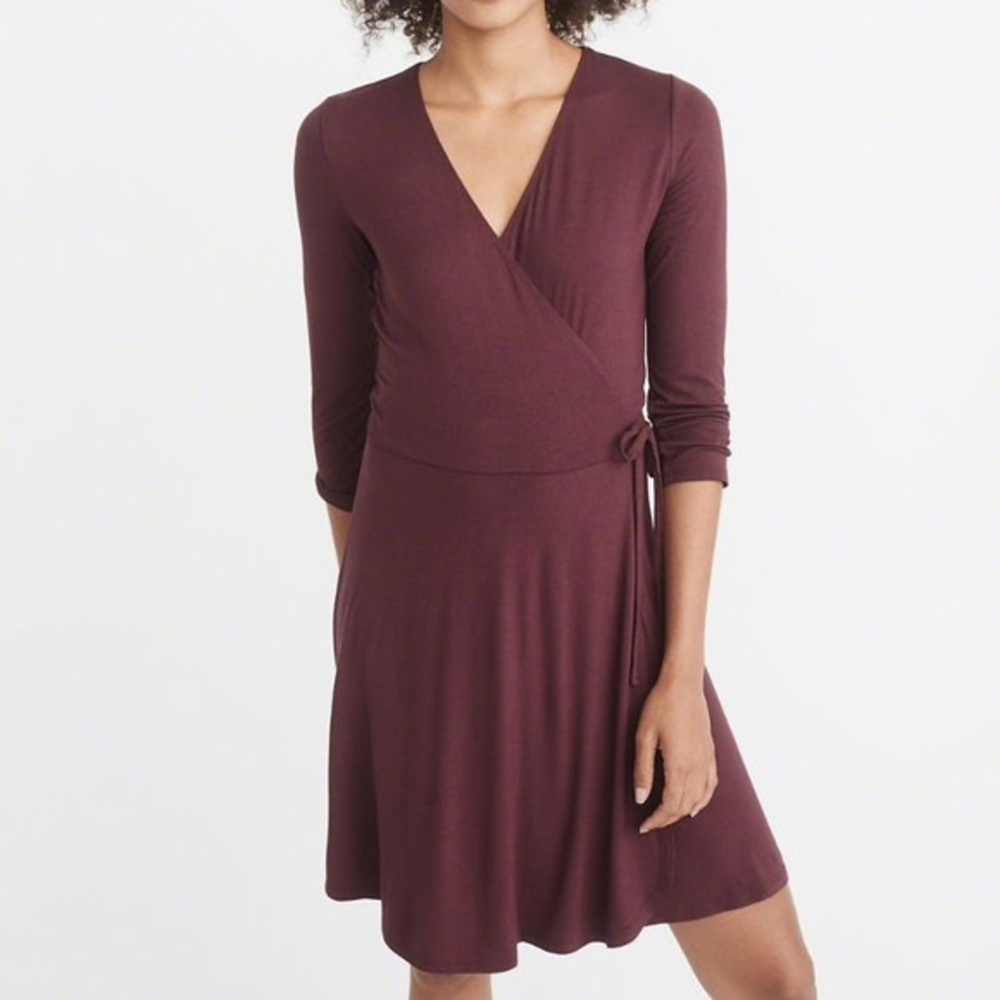 Abercrombie and Fitch Maroon Wrap Dress